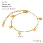 Gold color / 1 Piece Simple Series Classic Heart Stainless Steel  Gold Color Women's Chain Bracelets Picture2